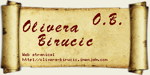 Olivera Birucić vizit kartica